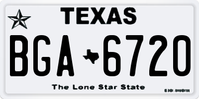 TX license plate BGA6720