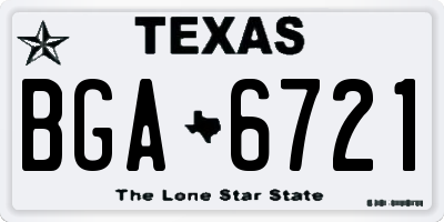 TX license plate BGA6721