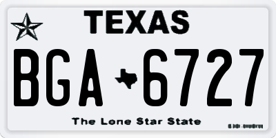 TX license plate BGA6727