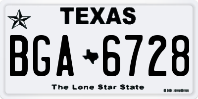 TX license plate BGA6728