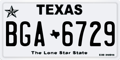 TX license plate BGA6729