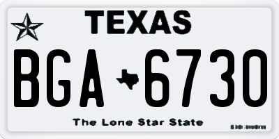 TX license plate BGA6730