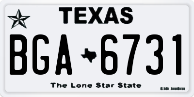 TX license plate BGA6731