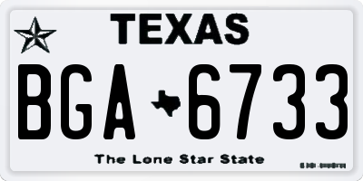 TX license plate BGA6733