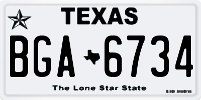 TX license plate BGA6734
