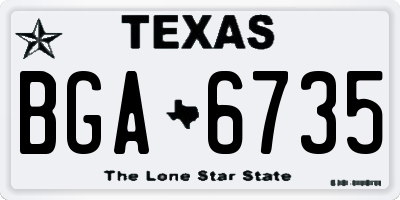 TX license plate BGA6735