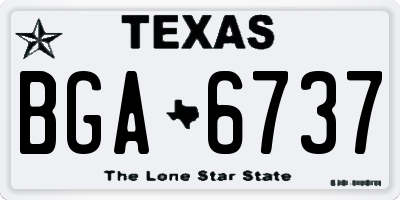 TX license plate BGA6737