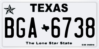 TX license plate BGA6738