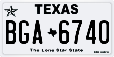 TX license plate BGA6740