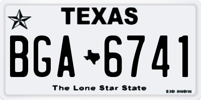 TX license plate BGA6741