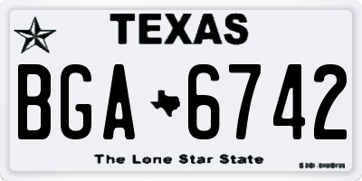 TX license plate BGA6742