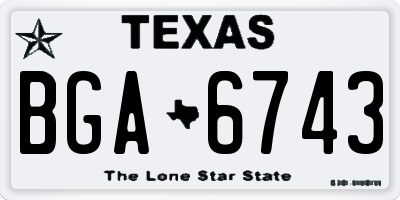 TX license plate BGA6743