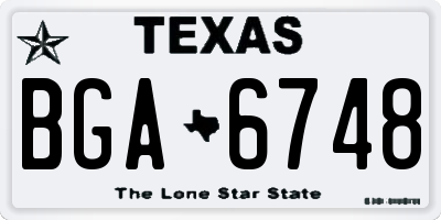 TX license plate BGA6748