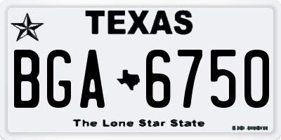 TX license plate BGA6750