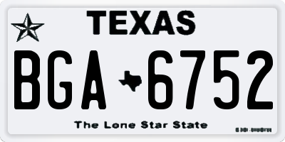 TX license plate BGA6752