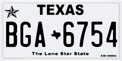 TX license plate BGA6754