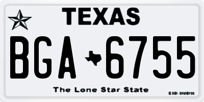 TX license plate BGA6755