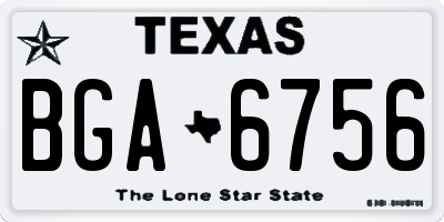 TX license plate BGA6756