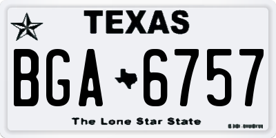 TX license plate BGA6757