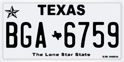 TX license plate BGA6759