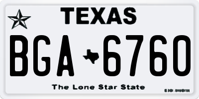 TX license plate BGA6760
