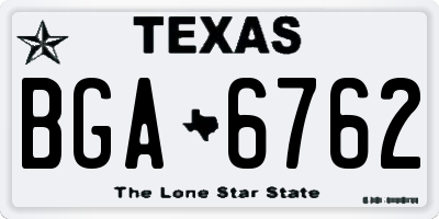 TX license plate BGA6762