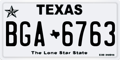 TX license plate BGA6763