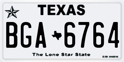 TX license plate BGA6764