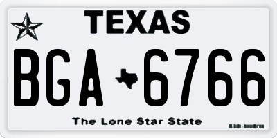 TX license plate BGA6766