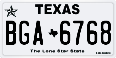 TX license plate BGA6768