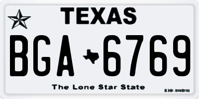 TX license plate BGA6769
