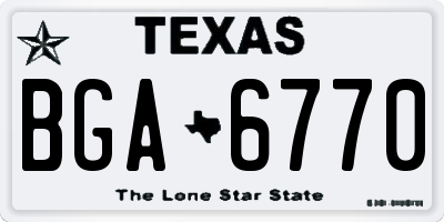 TX license plate BGA6770