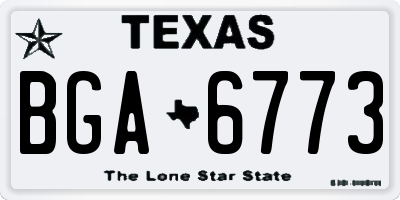 TX license plate BGA6773