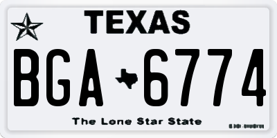 TX license plate BGA6774