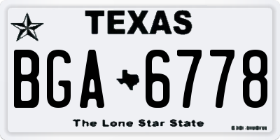 TX license plate BGA6778