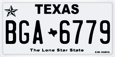 TX license plate BGA6779