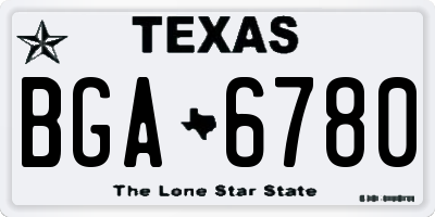 TX license plate BGA6780
