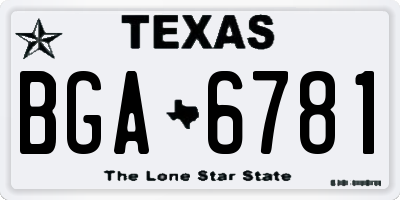 TX license plate BGA6781