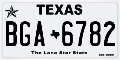 TX license plate BGA6782