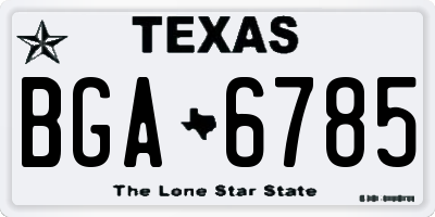 TX license plate BGA6785