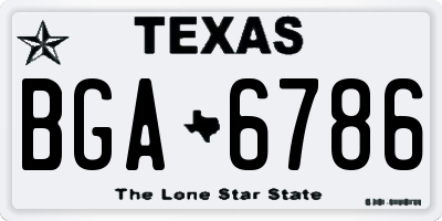 TX license plate BGA6786