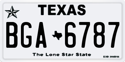 TX license plate BGA6787