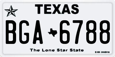 TX license plate BGA6788
