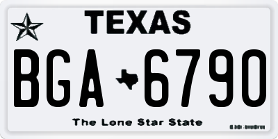 TX license plate BGA6790