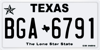 TX license plate BGA6791