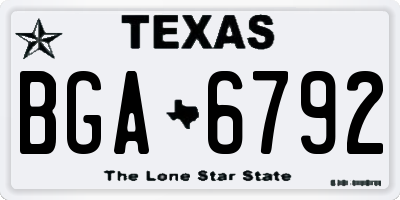 TX license plate BGA6792