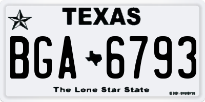 TX license plate BGA6793
