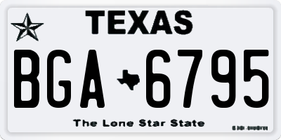 TX license plate BGA6795