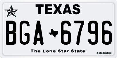 TX license plate BGA6796