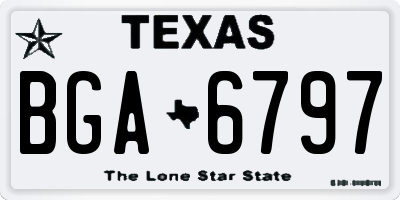 TX license plate BGA6797